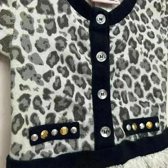 Little Lass Dress Girls Animal Print Ruffle Buttons Pull On Size 12M - Picture 4 of 5